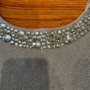 beautiful silver sparkle three-quarter length light sweater